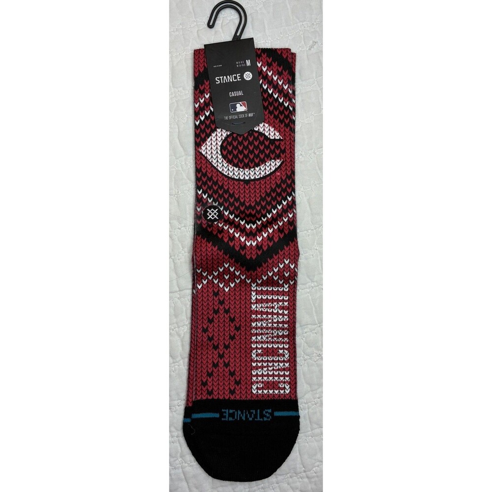 NEW Stance MLB Casual‎ Crew Socks Cincinnati Reds Sz M holiday sweater theme